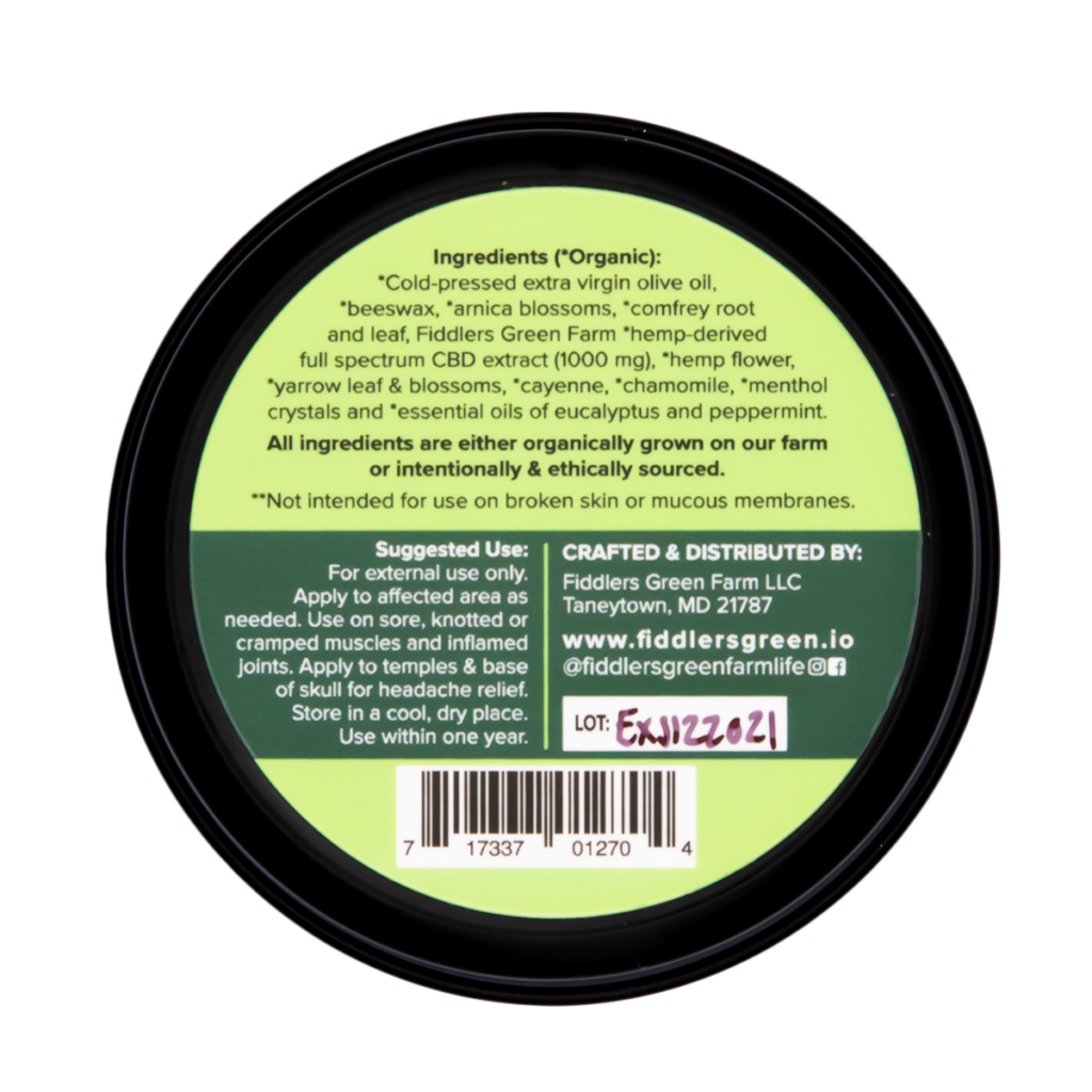 SoreSelf Salve Extra Strength Topicals Fiddlers Green Farm